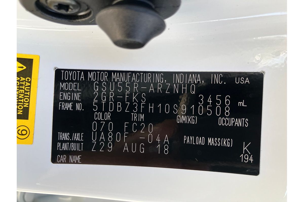 2018 Toyota Kluger GSU55R