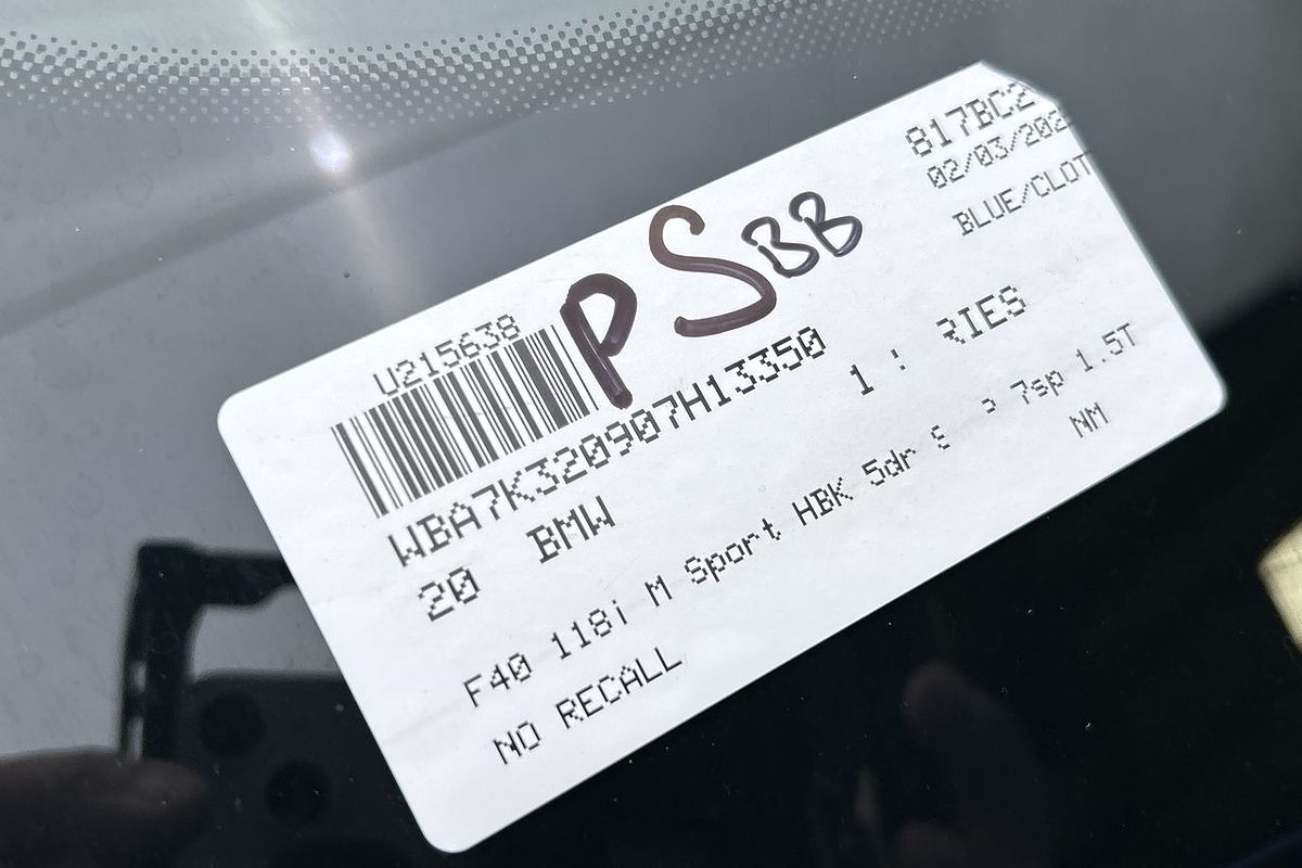 2020 BMW 1 Series 118i M Sport F40