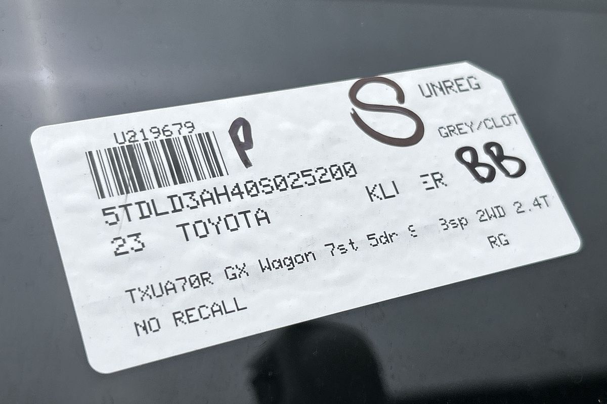 2023 Toyota Kluger GX TXUA70R