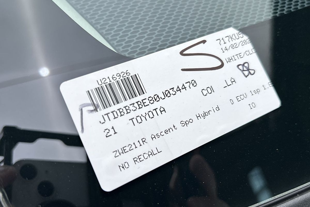 2021 Toyota Corolla Ascent Sport Hybrid ZWE211R