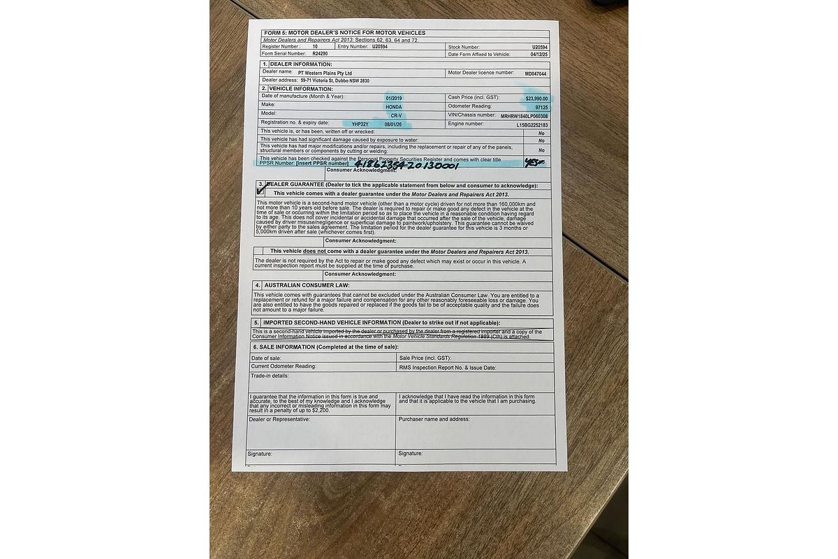 2019 Honda CR-V VTi RW