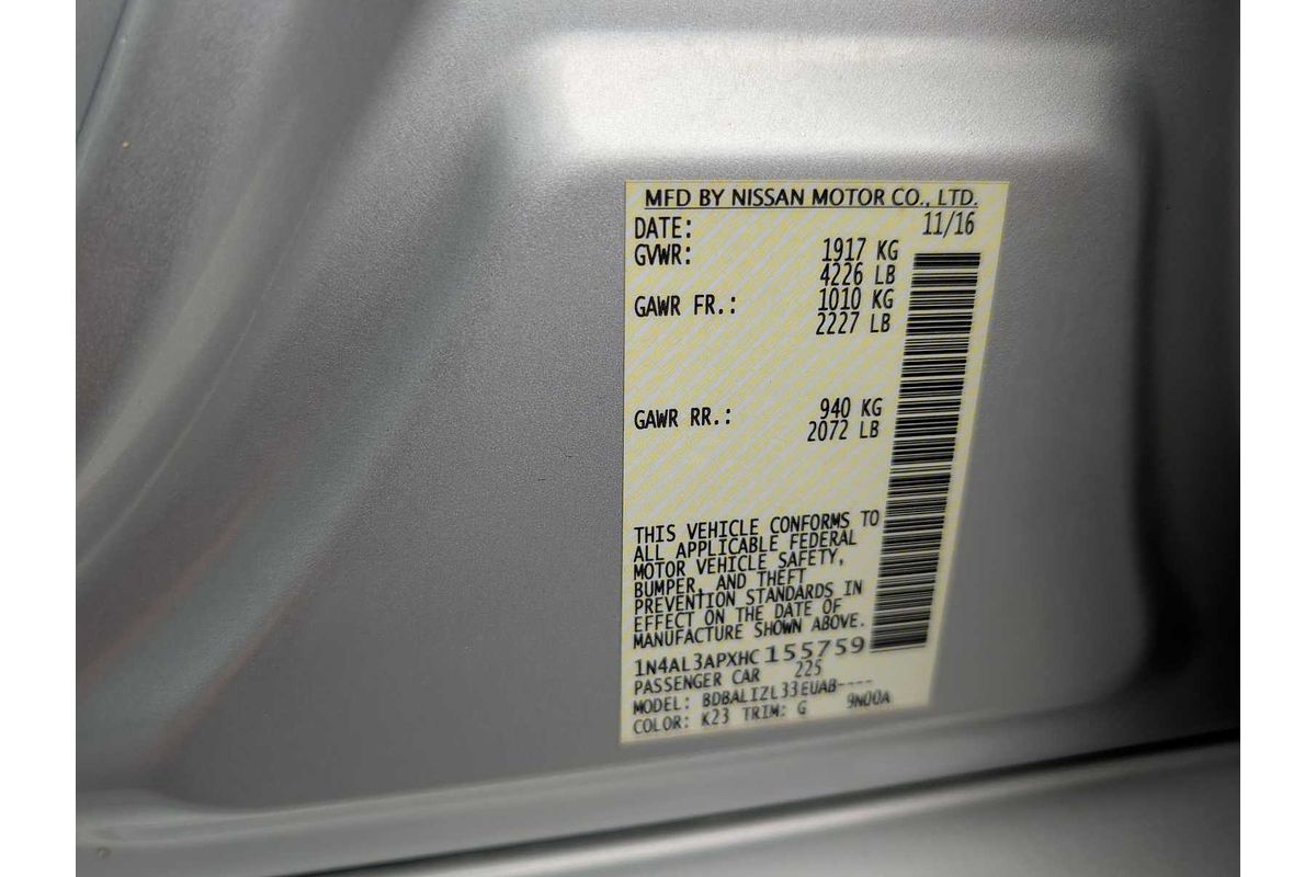 2017 Nissan Altima 2.5 SV