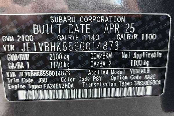 2025 Subaru WRX RS VB