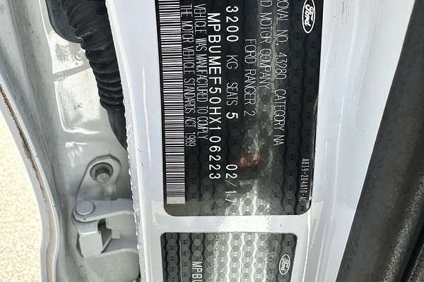 2017 Ford Ranger XL PX MkII 4X4 3.2L