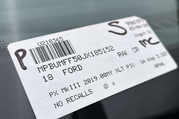 2018 Ford Ranger XLT PX MkIII 4X4 3.2L