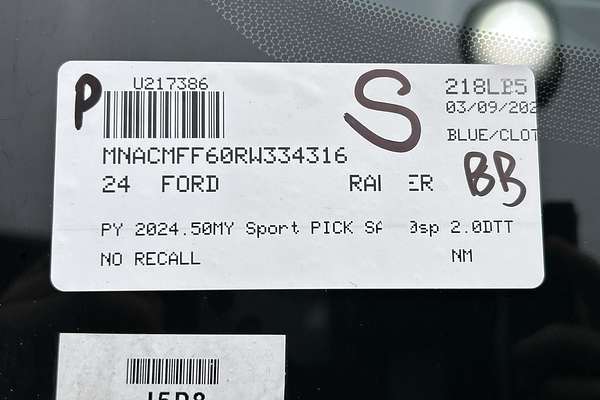 2024 Ford Ranger Sport 4X4 2.0L