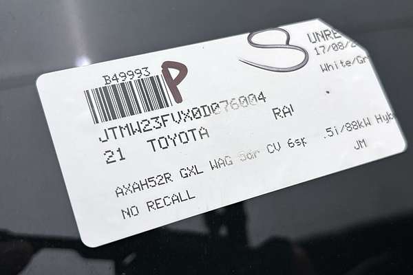 2021 Toyota RAV4 GXL AXAH52R