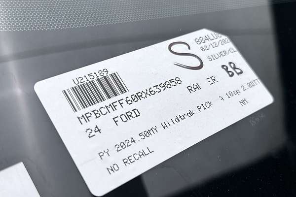 2024 Ford Ranger Wildtrak 4X4 2.0L