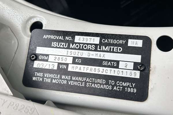 2012 Isuzu D-MAX SX Rear Wheel Drive