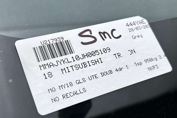2018 Mitsubishi Triton GLS MQ 4X4