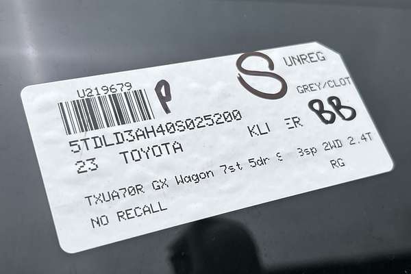 2023 Toyota Kluger GX TXUA70R