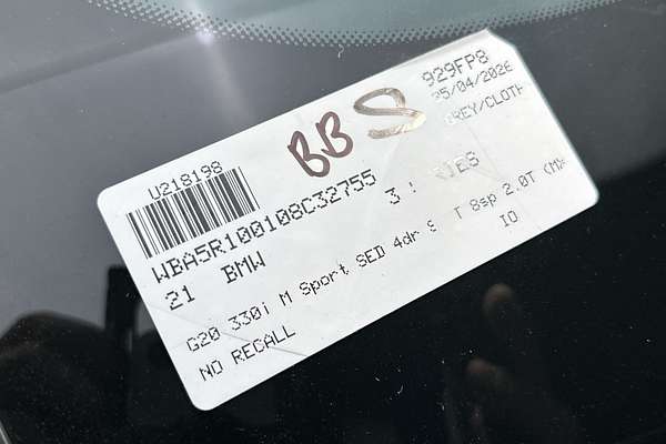 2021 BMW 3 Series 330i M Sport G20