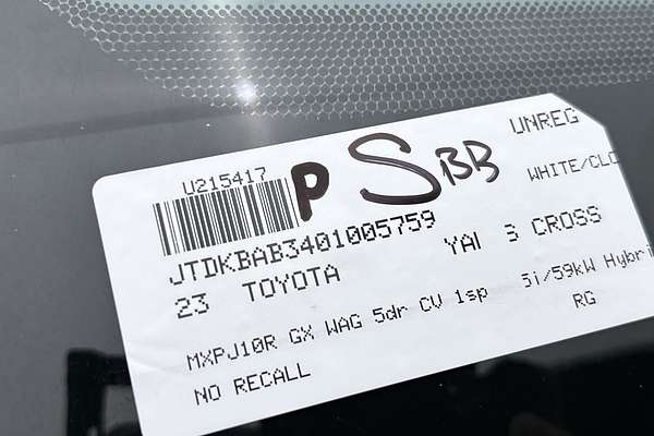 2023 Toyota Yaris Cross GX MXPJ10R
