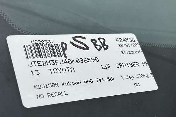 2013 Toyota Landcruiser Prado Kakadu KDJ150R