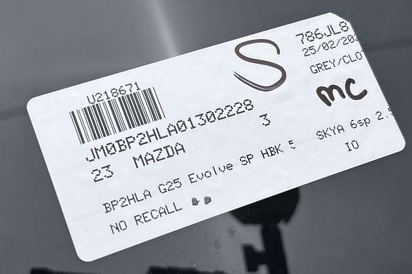 2023 Mazda 3 G25 Evolve SP BP Series